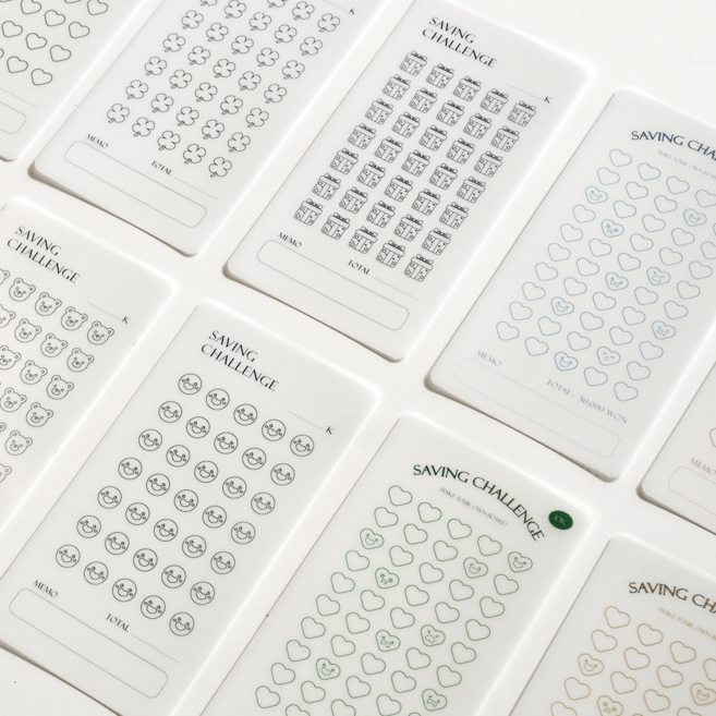 [DND] 현금 저축 챌린지 세이빙 보드 속지 A6 보드판 포켓 바인더 예산 세이빙보드 도안, 07.금액형 1000원, 1개