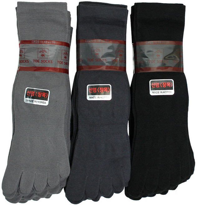 국산 고급 발가락양말 10켤레 남성용 장목 단목 KJC