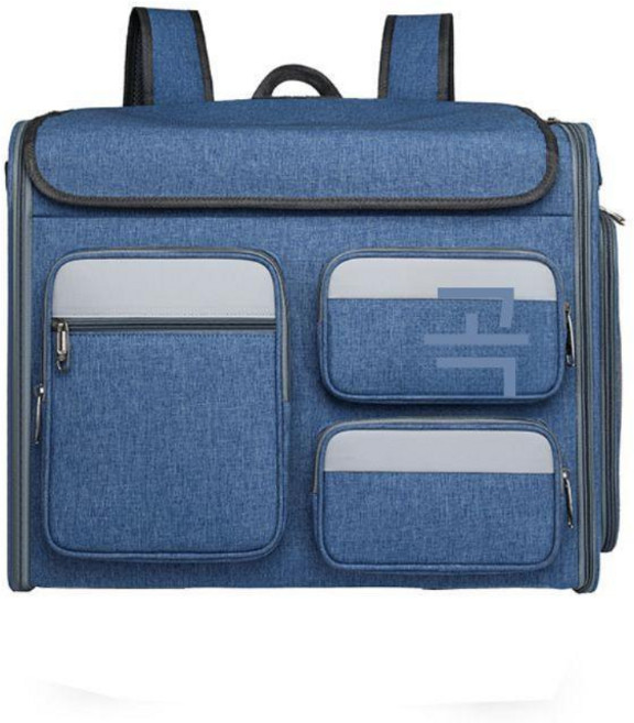 강아지캐리어 고양이캐리어 이동 편리한 다크 휠 산책 이동장 대중교통 여행, 3. 블루(배낭) 45x19x53cm, 1