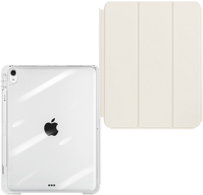 리나린 아이패드 슬라이드 펜슬 홀더 세로 거치 케이스, 크림 화이트