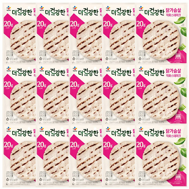 CJ제일제당 더건강한 닭가슴살 직화스테이크 100g, 15개