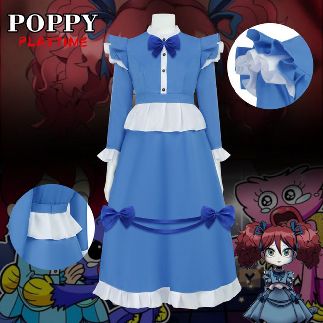 파피 플레이타임 메이드복 롱 원피스 캐릭터 코스프레 연극 할로윈 파티 복장