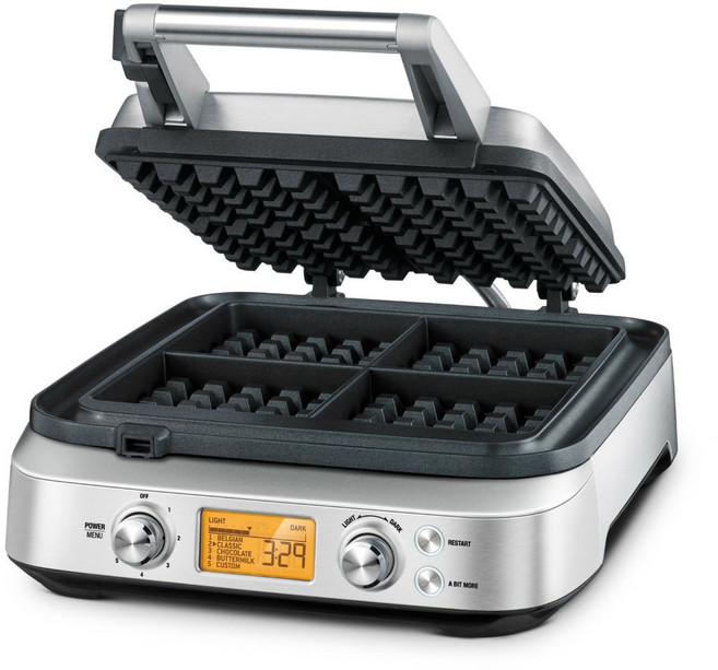 브레빌 BWM640XL 스마트 4슬라이스 와플 메이커 실버, Silver, 18.5