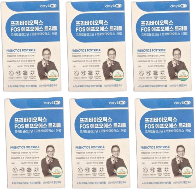 오한진 프리바이오틱스 FOS 트리플 4.3g x 30포 x6박스 /An, 6개월분 오한진프리바이오틱스FOS 트리플