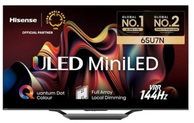 HISENSE 4K ULED Mini LED 스마트TV, 165cm(65in), 65U7N, 벽걸이형, 방문설치