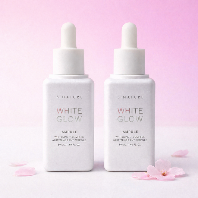 [정품]에스네이처 화이트 글로우 앰플 50ml+50ml/2개/100ml, 2개, 50ml - 기미 잡티 제거