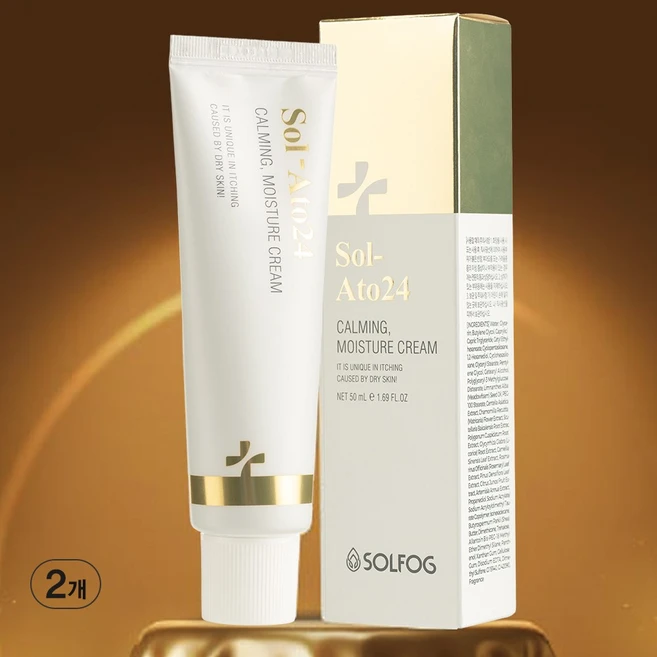 [솔안개코리아 공식대리점] 솔아토24 감 추출물 가려움 진정크림 50ml 스테로이드 무첨가 유아 민감피부 안심 2개 - 쿠팡