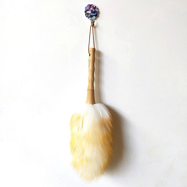 加密羊毛撣 雞毛撢子 除塵工具 清潔 家務 車用 無靜電 不掉毛 可水洗 03, 1個, 白色金尖,小號