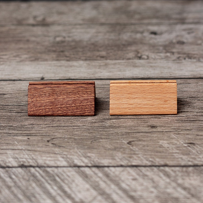 원목 우드 메모 홀더 삼각형 3P SET 메뉴 가격표 꽂이, 비치