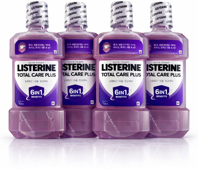 리스테린 토탈케어 구강청결제, 750ml, 4개