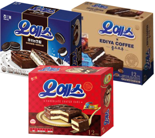 해태 오예스 360g 3종 (오리지날 쿠키앤크림 콜드브루), 3개
