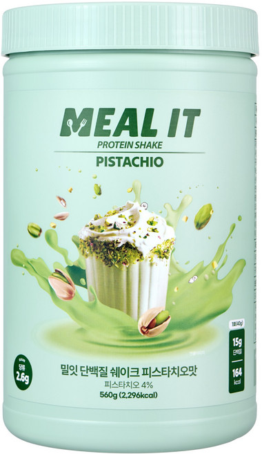 밀잇 단백질 쉐이크 피스타치오맛, 560g, 1개