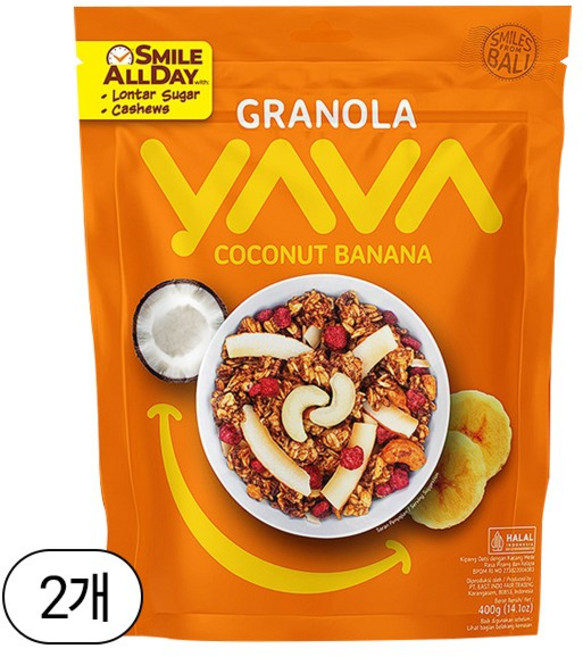 야바 코코넛 바나나 그래놀라, 400g, 2개
