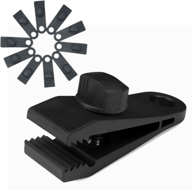 글랜베이 텐트 스커트 타프 고정 집게 클립 10개, 블랙