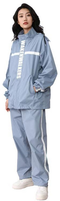 couyor남자오토바이우비 아웃도어우비 우의 전신 방수복 레인코트상하의세트 낚시 우비 방수 배달 라이딩 전신 우비 바이크 우비 성인비옷 여자우의 남녀공용 레인코트 자전거비옷, 블루