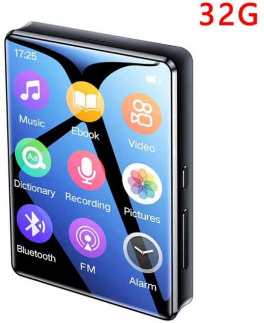 미니 휴대용 플레이어 블루투스 스테레오 음악 풀 스크린 비디오 재생 라디오 녹음 워크맨용, 04 32G, [04] 32G, 1개