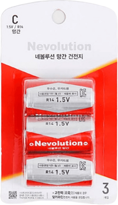네볼루션 망간 건전지 R14 C 3개입, 기본선택, 1세트