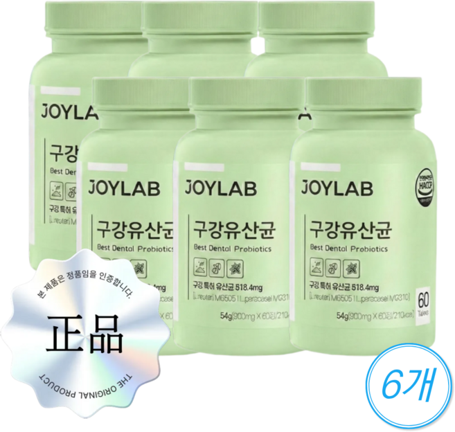 조이랩 구강유산균 자일리톨 캔디 애플민트맛, 6개, 60정