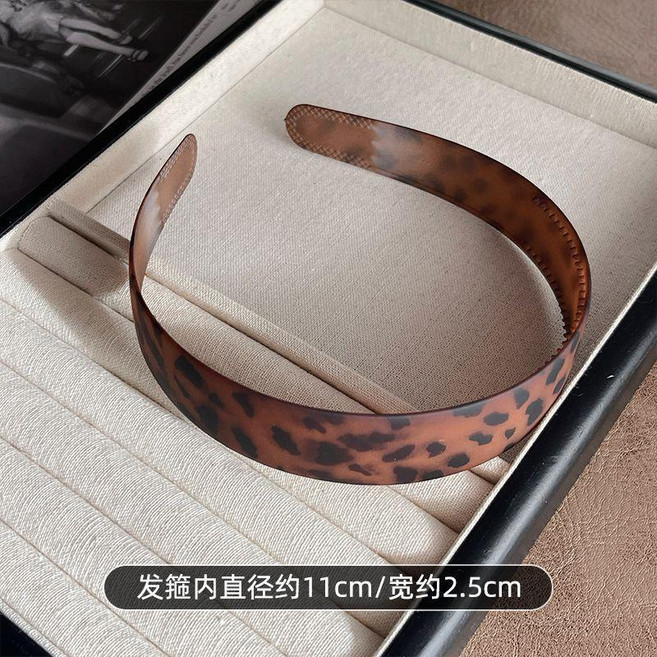 豹紋磨砂髮箍 簡約帶齒洗臉波浪百搭髮飾
