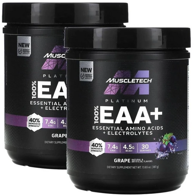 머슬테크 플래티넘 100% EAA+ 포도맛 387g, 2개 - 쿠팡