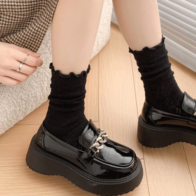 비아워게스트 무압박 레이스 프릴 양말 4켤레