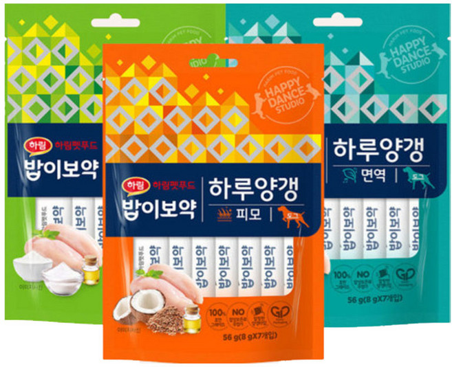 밥이보약 강아지 하루양갱 8g X 7 피모 관절 면역 장, 1개