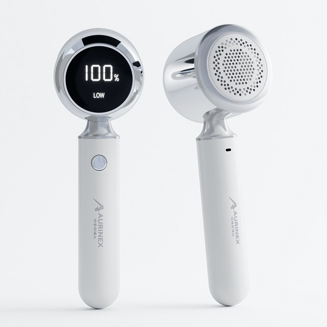 아우리넥스 휴대용 충전식 6중날 보풀제거기, 화이트A, F-1