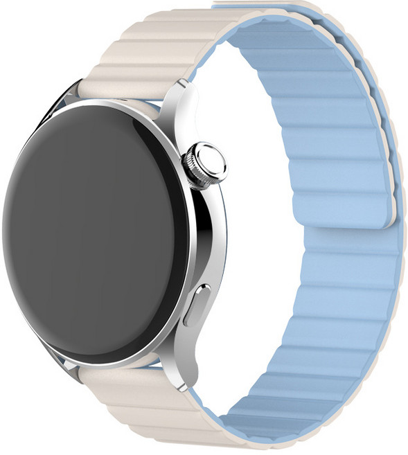 22mm 표준 실리콘 마그네틱 UV 스트랩, 베이지(스카이블루), 1개