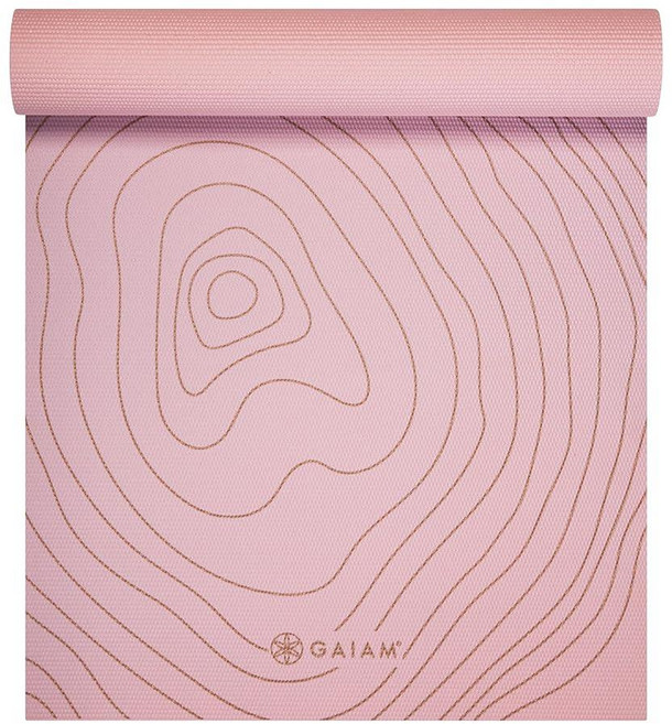Gaiam 요가 매트 시트론 선다이얼 프리미엄 프린트, 토포 셔벗