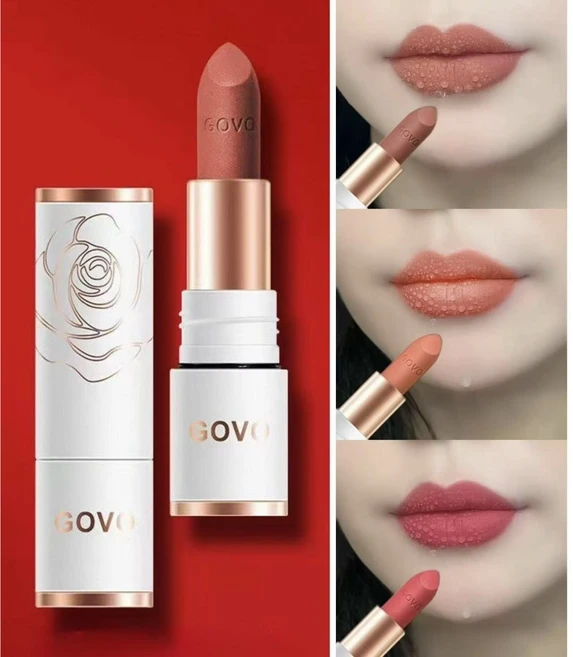 GOVO 컵에 묻지않는 빈티지 무광 립스틱 3색(국내 배송), 06번 시나몬 밀크티, 1개 - 쿠팡