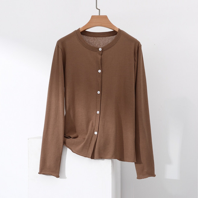 여성용 봄 여름 데일리 심플 썸머 라운드 가디건 7color HM-601