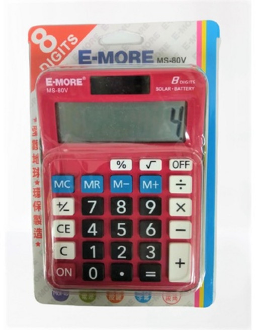 E-MORE MS-80V 8位計算機, 1個, 紅色, 紅色