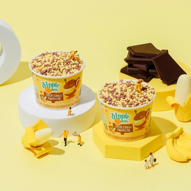 디핀다트 구슬아이스크림 4종 12개 옵션 필수, 초코바나나 12개