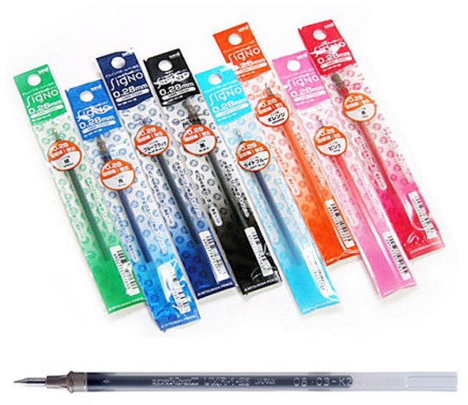 유니볼 시그노 리필 (UMR-1) 0.28mm, 레드