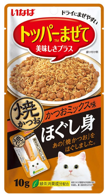이나바 챠오 토퍼 후레이크 사료토핑 고양이간식 유통기한 26년 05월, 1개, 10g, QSC-163 구운가다랑어 가다랑어믹스