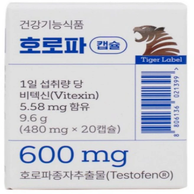 바이오피크 호로파 비텍신 캡슐 480mg, 3개, 20회분 - 쿠팡