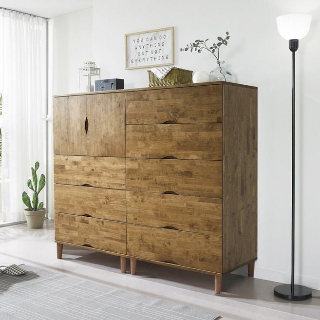 [특가할인] 웰리스가구 데이지 국내산 고무나무 원목 5단 서랍장/ 3단 문수납장- 옵션선택 (W800), 데이지 5단서랍장_월넛