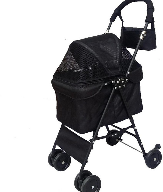 Springbaby 四輪寵物推車 可攜式, 黑色 YB506, 1個