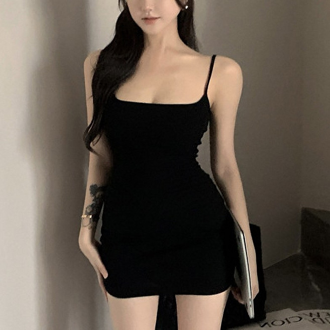 미미스 얇은 여름 끈나시 미니 원피스