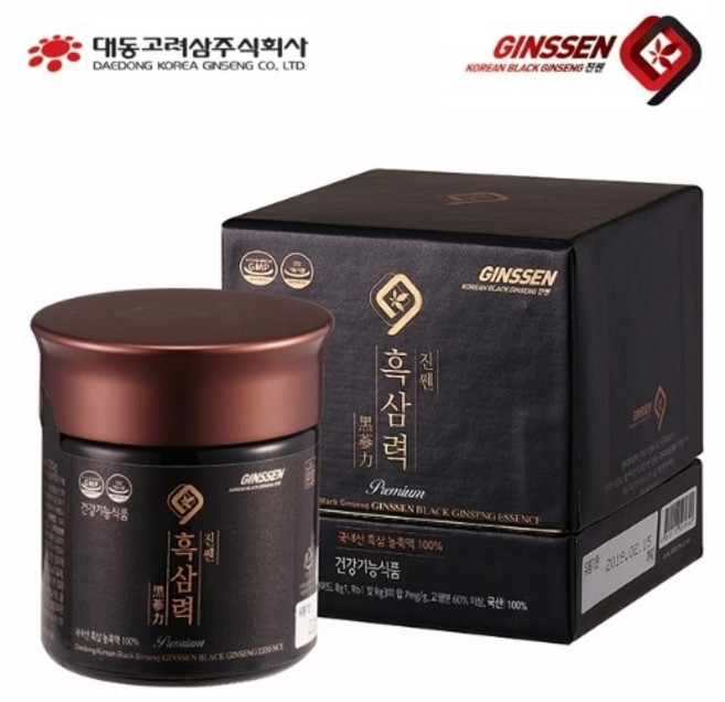 대동고려삼 진쎈 흑삼 력 240g 3박스 구증구포 흑삼농축액 100% 단체 부모님 명절 선물세트, 3개