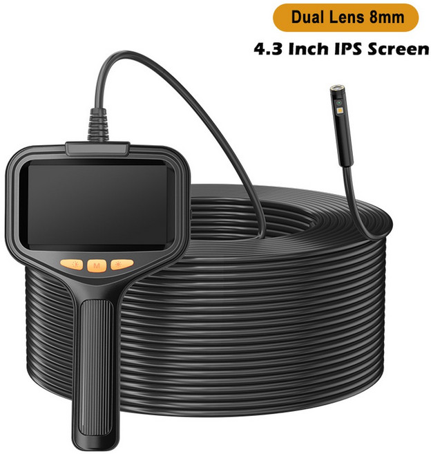 산업용 내시경 디자인 케이블 카메라 자동차 50M 하수구 체크 휴대용 1080P 엄밀한 HD 분할 방수, 2미터, Dual 8mm