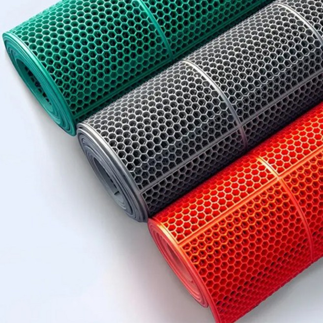 미끄럼방지 내구성과 탄력이 있는 국산 육각매트 두께4mm, 1개, 적색