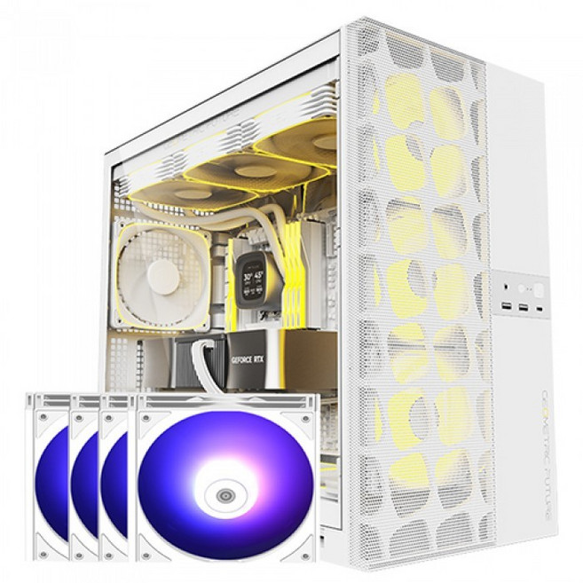 GEO메트릭퓨처 Model5 벤트 + Silence GI 140 ARGB (화이트 패키지), 1개