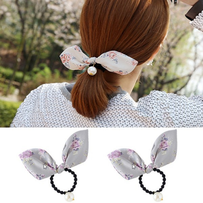 MISS21 플라워꽃 헤어끈 머리끈 2개 세트 (hs252)