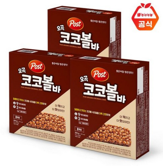 포스트 오곡코코볼바, 250g, 3개