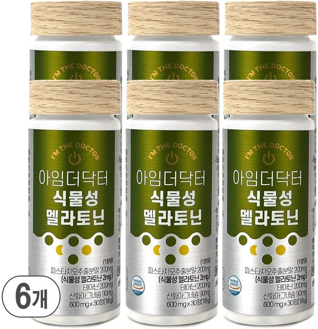 아임더닥터 식물성 멜라토닌 2mg 영양제 600mg, 6개, 30정 - 쿠팡
