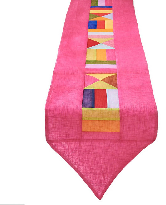 전통 모시 조각 테이블보 한국기념품 외국인 선물, 진분홍, 1개