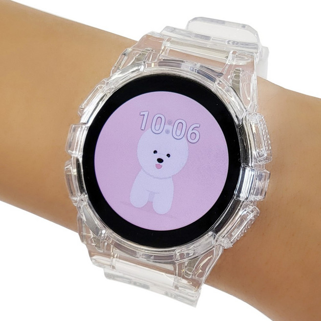 제로투 갤럭시워치6 5 4 투명 일체형 클리어 스트랩, 클리어 (Clear)