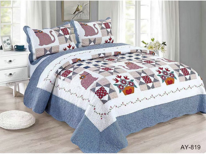 순면 양면 워싱 누빔패드 침대시트 퀸사이즈 Q 230x250cm 워싱러그 카페트, 스카이블루