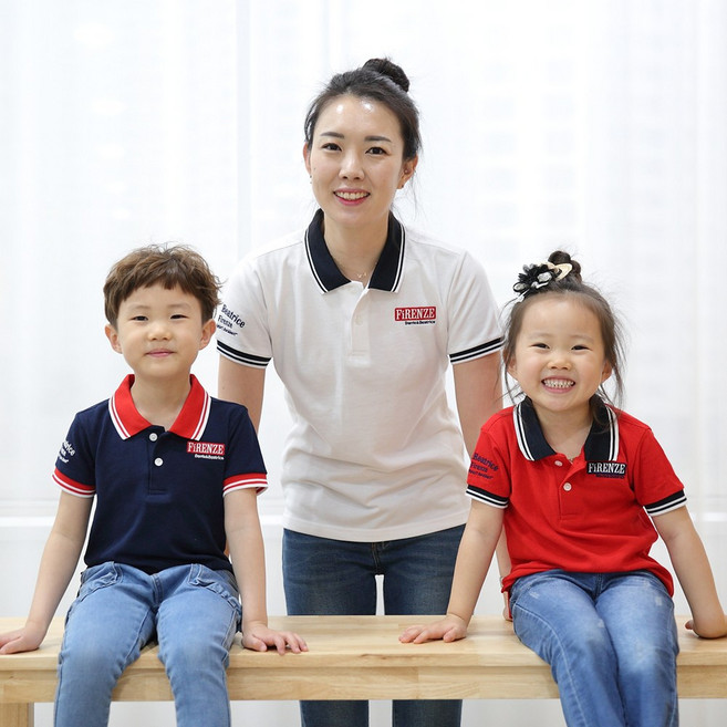 베베왕국 피렌체 가족티 패밀리룩 커플티 가족 아동 초등 학교 유치원 어린이집 단체티 단체복 반티 반팔 카라 돌 사진 촬영 의상 단체 티셔츠